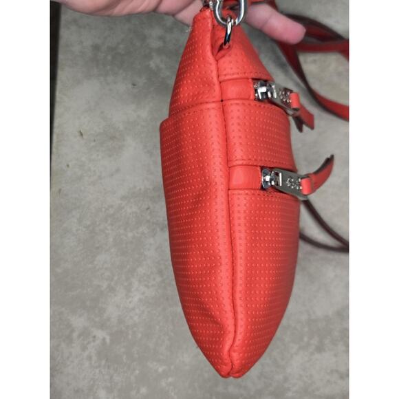 Jessica Simpson red leather zipper front pocket crossbody - Picture 7 of 8